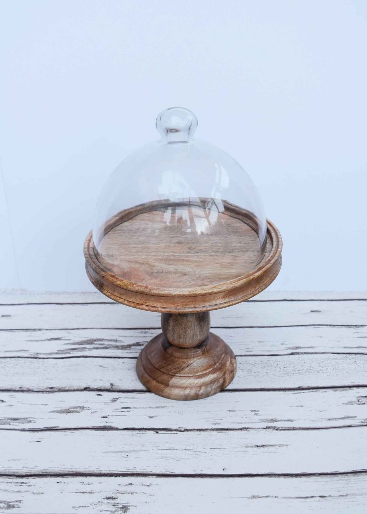 Wooden Cake Stand with Dome Simply Borrowed Wooden Cake Stand with Dome Simply Borrowed
