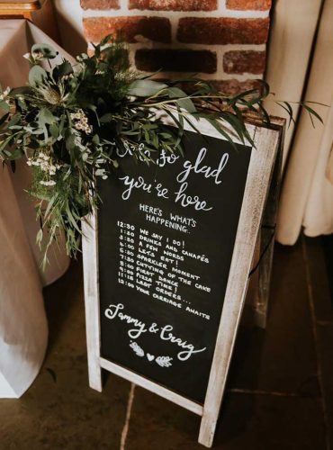 rustic wedding chalkboard hire